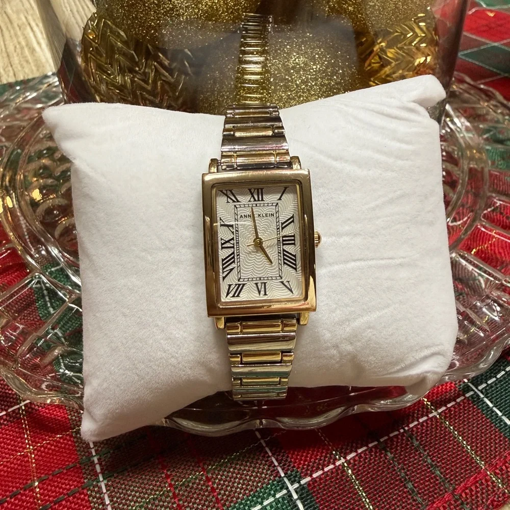 Anne Klein Two-Tone Rectangular Watch - Picture 7 of 9